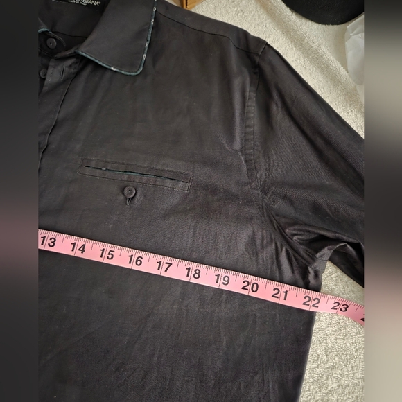 Dolce & Gabbana Size 42 -16 1/2 Black And Green Silk Trim Button-Down Shirt - Picture 12 of 12